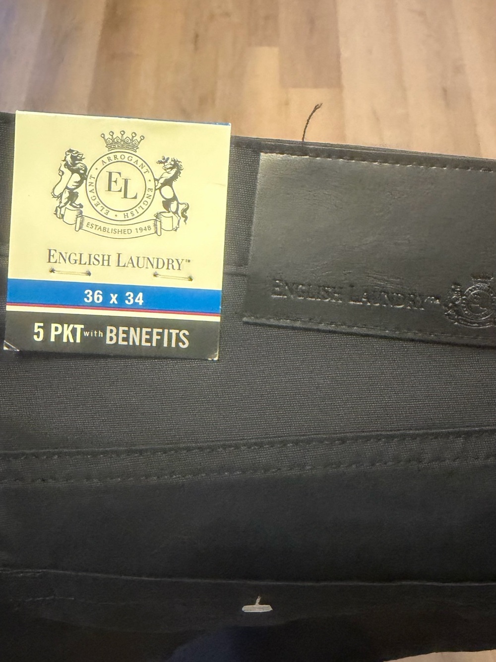 NWT English Laundry Black Stretch 5 Pocket Pants 36x34 Straight Fit - Picture 6 of 13